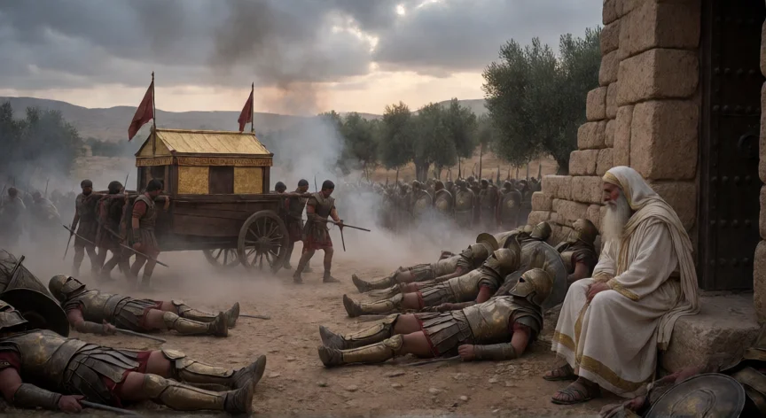 que hicieron los hijos de eli en la biblia, Batalla de Shiloh donde el Arca fue capturado y los hijos de Elí cayeron en combate