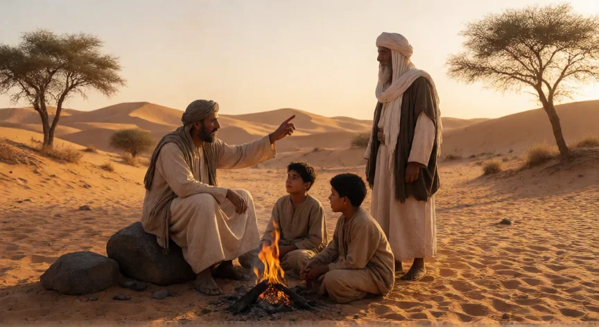 que hicieron los hijos de moises en la biblia, Acampaement en el desierto de Madián donde Moisés nombra a sus hijos Gersom y Eliezer