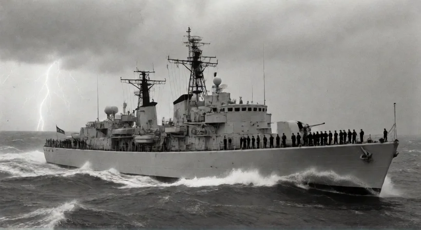 que hicieron los ingleses con las malvinas, Buque de guerra británico en el Atlántico Sur durante la guerra de Malvinas 1982