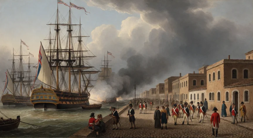 que hicieron los ingleses en argentina, Invasión británica a Buenos Aires en 1806, barcos de guerra en el puerto y soldados en las calles coloniales