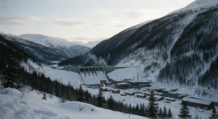 que hicieron los nazis en noruega, Fábrica de agua pesada de Vemork en el fiordo de Tinn, Noruega, durante la ocupación nazi