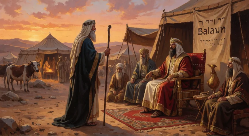 que hicieron los nicolaitas en la biblia, Escena bíblica de Balaam ante Balac, la parábola que el Apocalipsis usa para describir a los nicolaitas