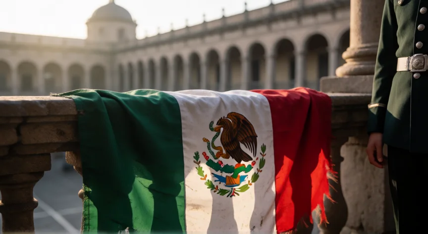 que hicieron los niños heroes por mexico, Bandera mexicana sobre el balcón del Castillo de Chapultepec al amanecer
