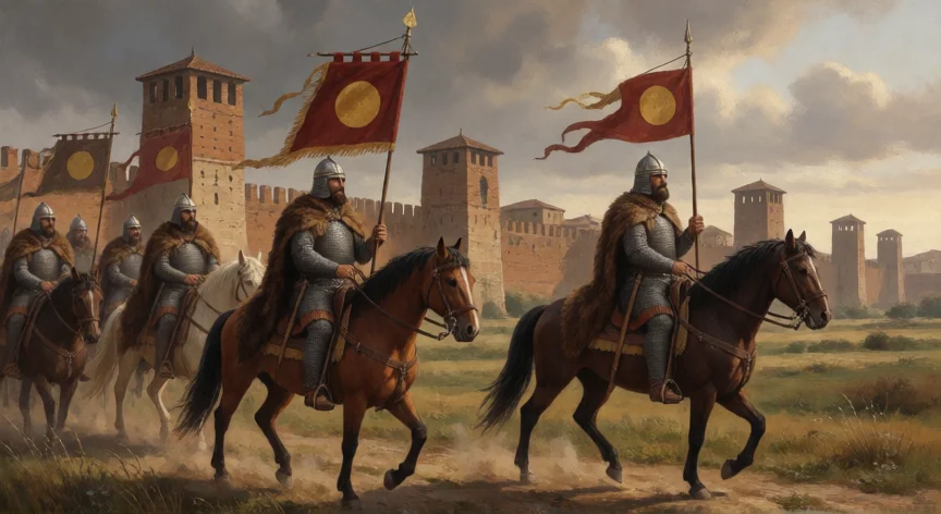 que hicieron los ostrogodos, Cavalleggi ostrogodos en las llanuras de Italia cerca de Rávena, siglo V
