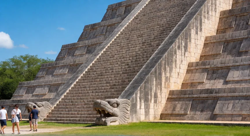 que hicieron los toltecas, Templo de Kukulkán en Chichén Itzá con influencias artísticas toltecas visibles