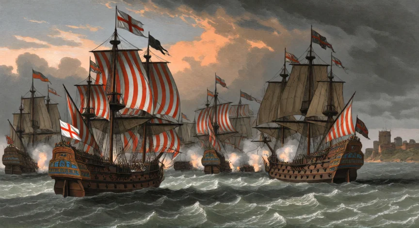 que hicieron los tudor, Batalla de la Armada Invencible 1588: galeones ingleses frente a la flota española en el mar del Norte