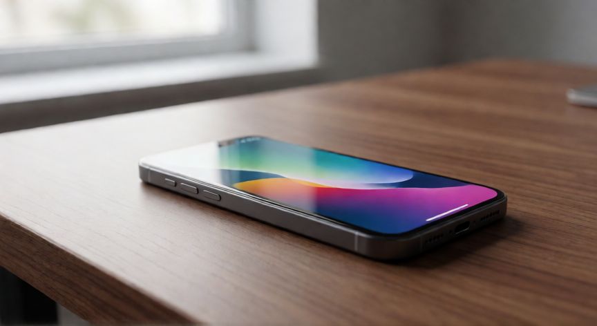 que iphone comprar, Vista cercana de un iPhone sobre un escritorio de madera