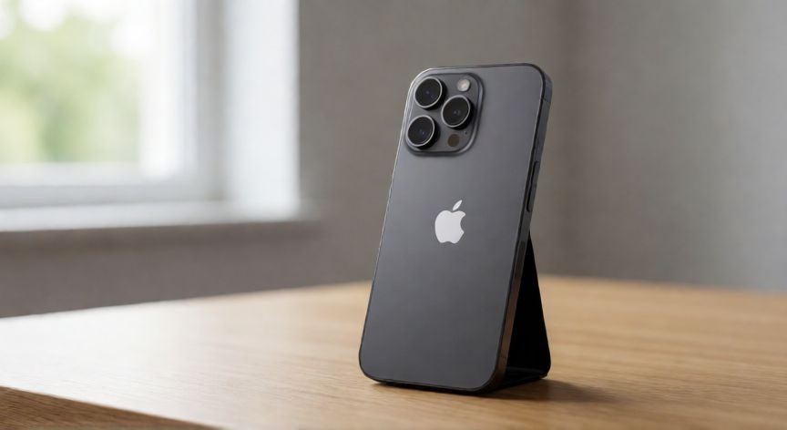 que iphone comprar en 2026 calidad precio, iPhone moderno sobre escritorio de madera con luz natural