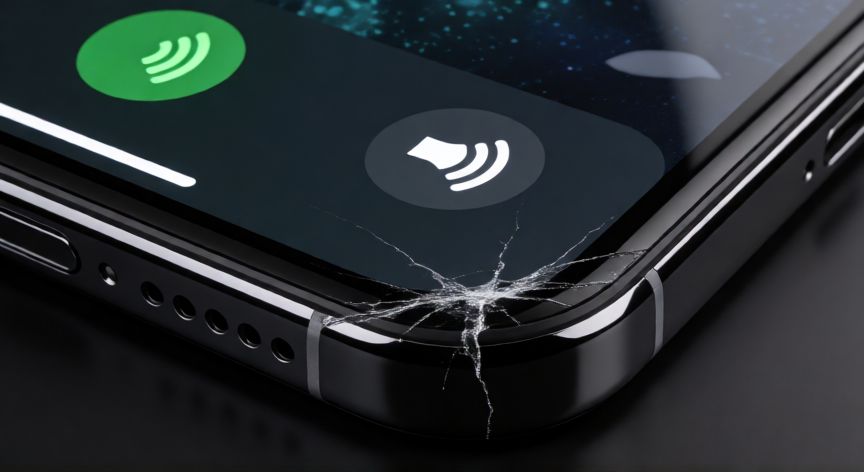 que iphone dio problemas, Detalle de un iPhone 4 mostrando problemas de antena
