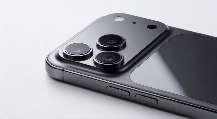 que iphone es mejor comprar en 2026, Vista trasera del iPhone 2026 con sistema de cámaras avanzado y diseño elegante