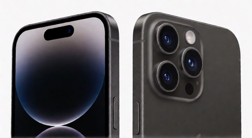 qué iphone es mejor el 15 o el 16, Comparación física del iPhone 15 y el iPhone 16 mostrando los botones laterales