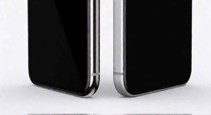 que iphone es mejor el a14 o el 15, Comparativa de marcos entre iPhone 14 y iPhone 15 mostrando la diferencia de acabado