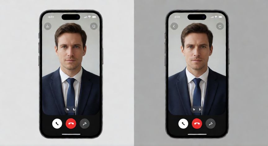 que iphone graba con las dos camaras, Interfaz de videoconferencia con dos cámaras activas simultáneamente