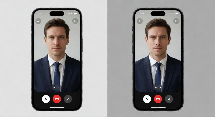 que iphone graba con las dos camaras, Interfaz de videoconferencia con dos cámaras activas simultáneamente
