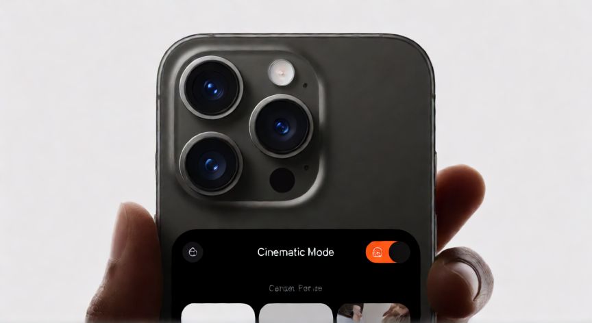 Pantalla de grabación del Modo Cine en un iPhone Pro