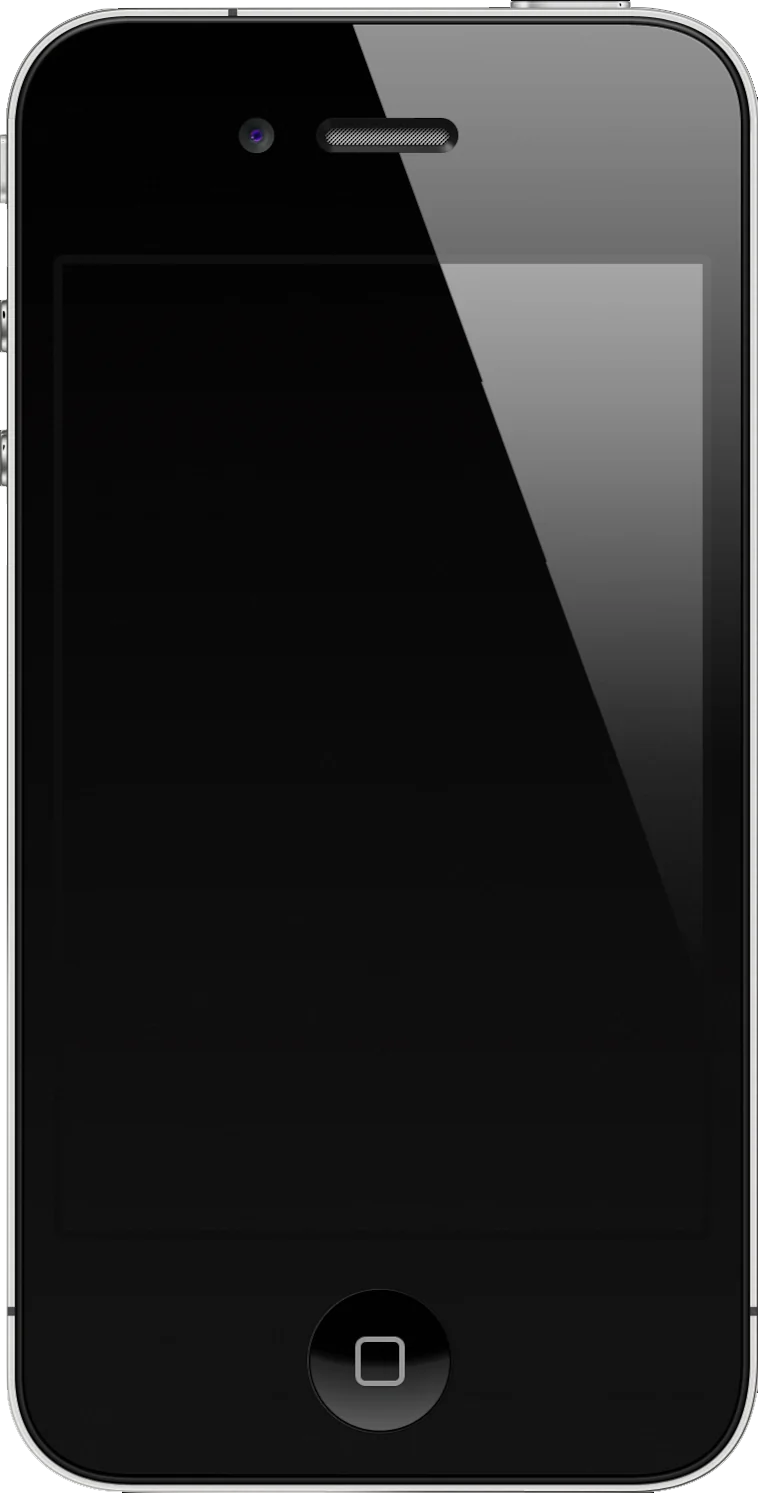 que iphone habia en 2010, Ilustración del iPhone 4 negro, frontal con botón de inicio y cámara frontal