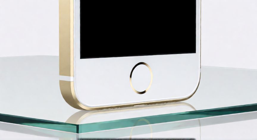 que iphone habia en 2013, iPhone 5s dorado mostrando el sensor de huella dactilar