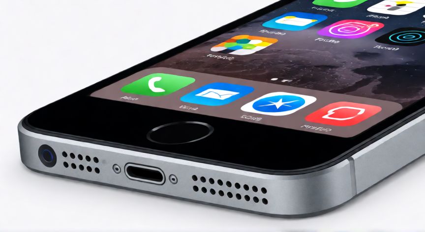 que iphone habia en 2015, Vista cercana de un iPhone 5s gris espacial