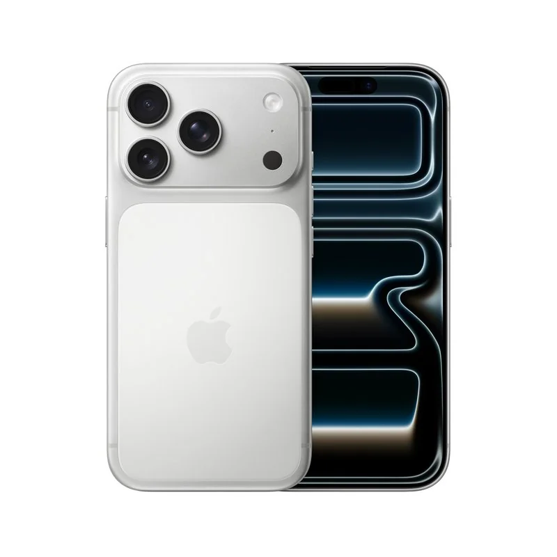 que iphone no comprar en 2026, iPhone 17 Pro en color blanco plata con sistema de triple cámara y pantalla oscura