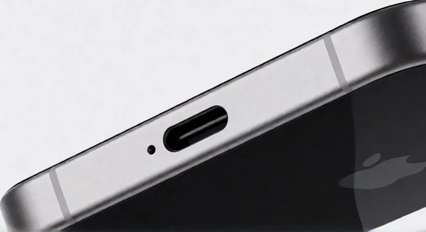 que iphone ocupa tipo c, Vista cercana del puerto USB-C en la parte inferior de un iPhone moderno