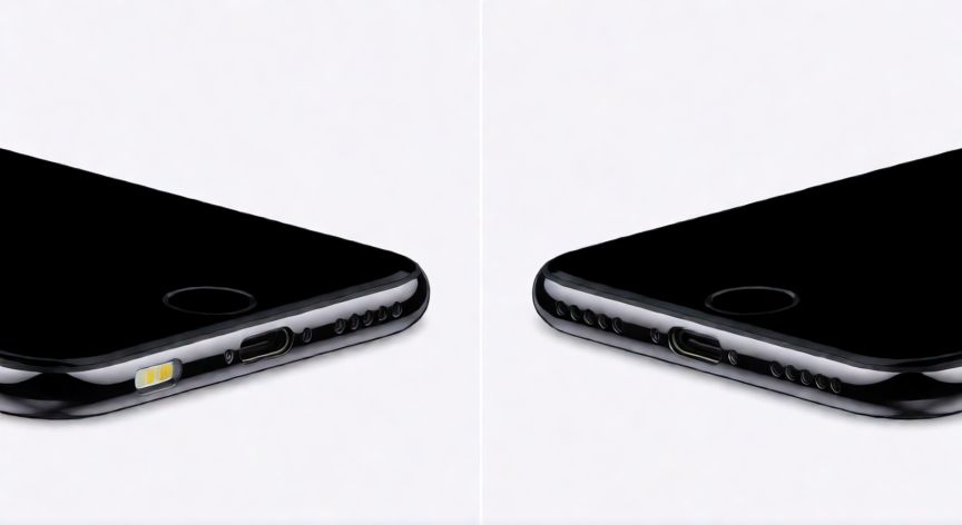 que iphone ocupa tipo c, Comparación visual entre los conectores Lightning y USB-C en dispositivos Apple