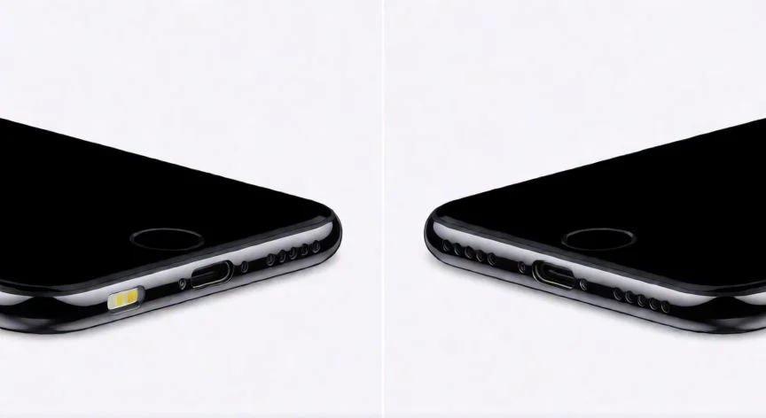 que iphone ocupa tipo c, Comparación visual entre los conectores Lightning y USB-C en dispositivos Apple