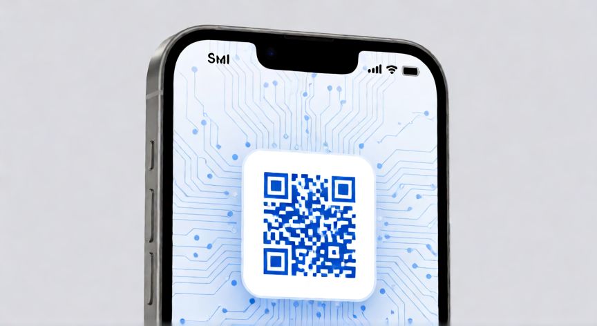que iphone permite esim, Pantalla de iPhone mostrando código QR para activación de eSIM