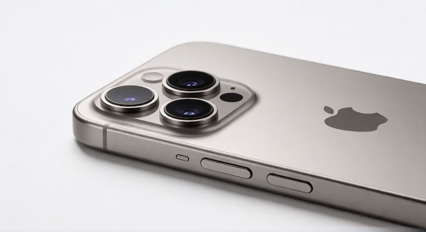 que iphone pro es mejor, iPhone Pro con acabado de titanio y modulo de camaras profesional