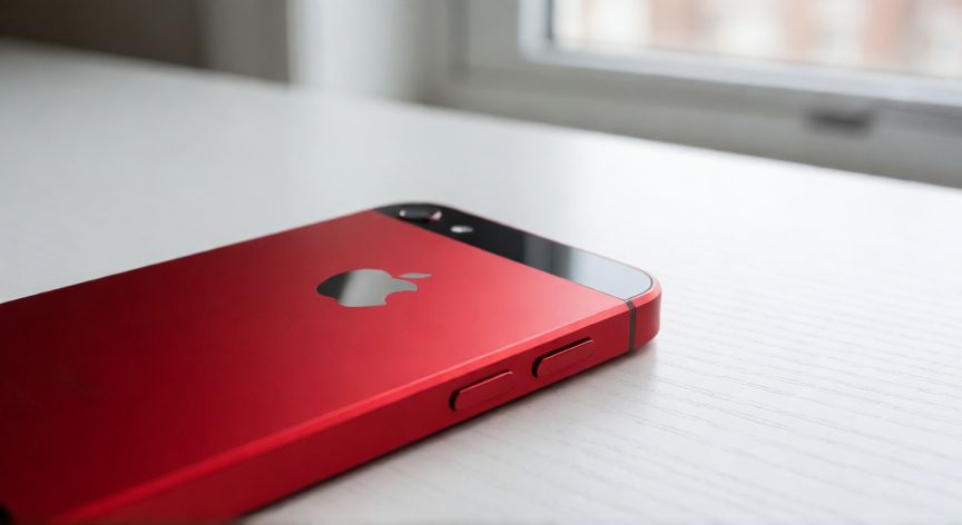 que iphone queda descontinuado, Vista cercana de un iPhone SE de primera generacion sobre una mesa de madera