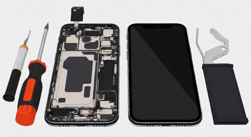 que iphone queda obsoleto 2026, iPhone X y XS abiertos mostrando componentes internos para reparación