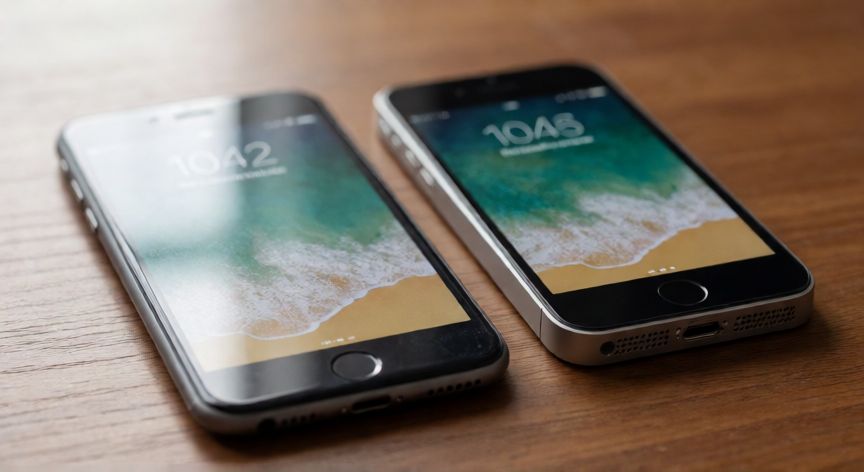que iphone quedan sin actualizaciones, iPhone 6S y iPhone SE de primera generación sobre un escritorio