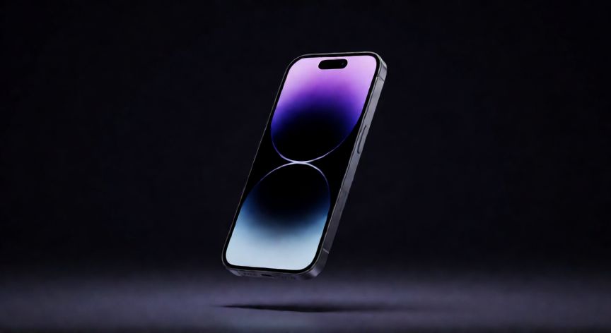 que iphone sale en septiembre 2026, Concepto de un futuro iPhone flotando en un fondo oscuro