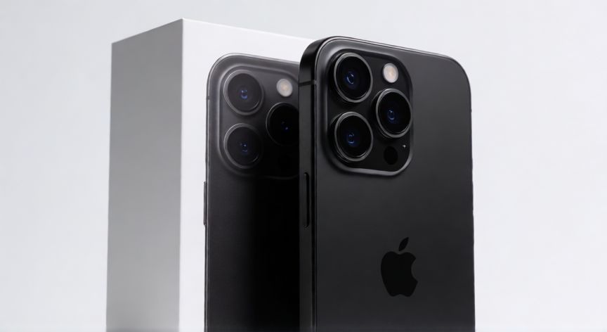 que iphone sale este año, Desembalaje de un nuevo smartphone en un entorno minimalista
