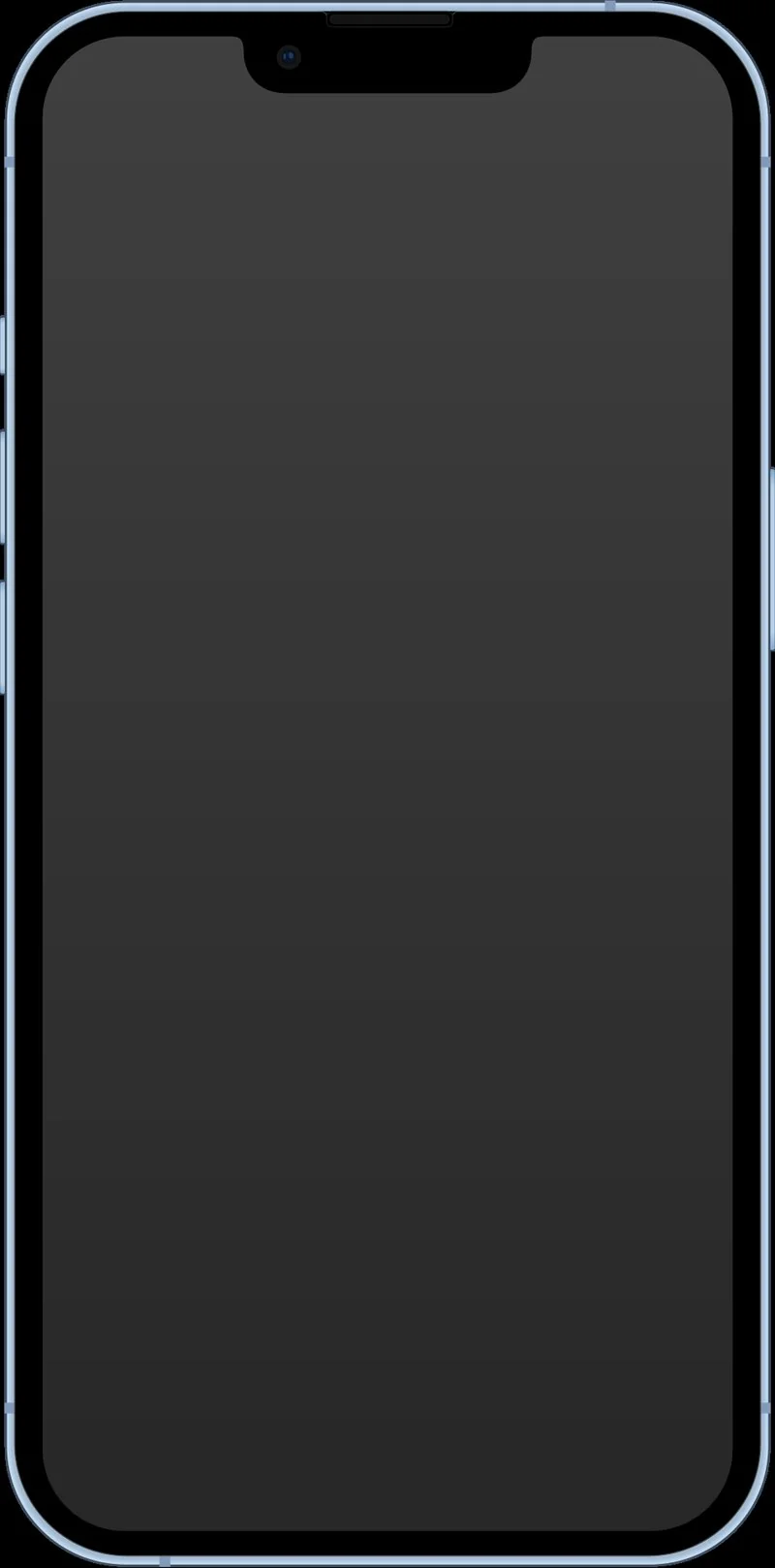que iphone salio en 2021, Ilustración vectorial del iPhone 13 Pro en azul, vista frontal con notch