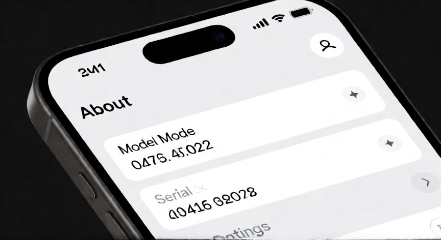 que iphone tengo, Pantalla de ajustes del iPhone mostrando la sección Acerca de