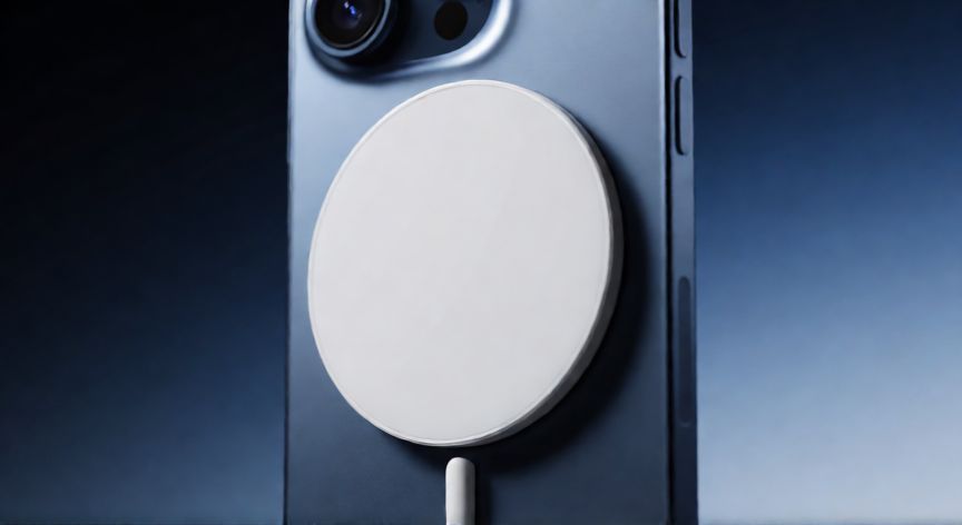 que iphone tiene carga inalambrica, Detalle de la zona magnética MagSafe en la parte trasera de un iPhone