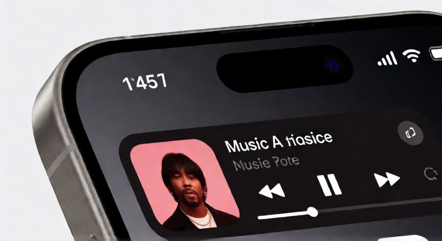 Detalle de la Isla Dinámica en activo en un iPhone 15 Pro