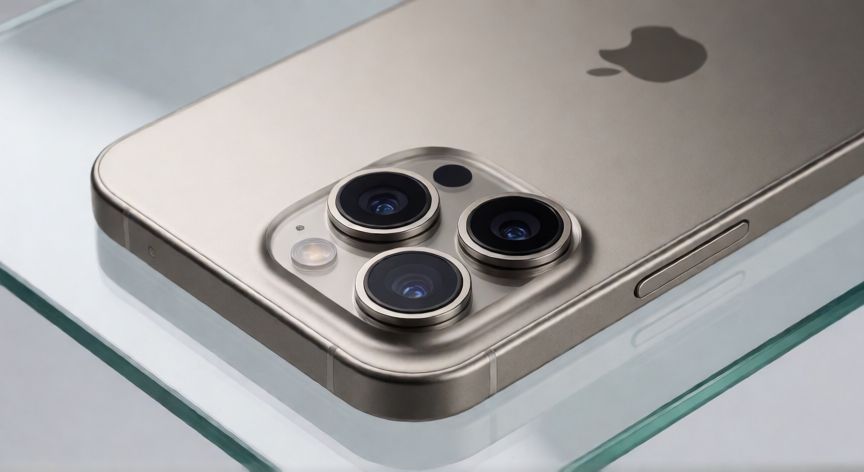 que iphone va a salir en 2026, Detalle de la cámara trasera de un teléfono inteligente premium