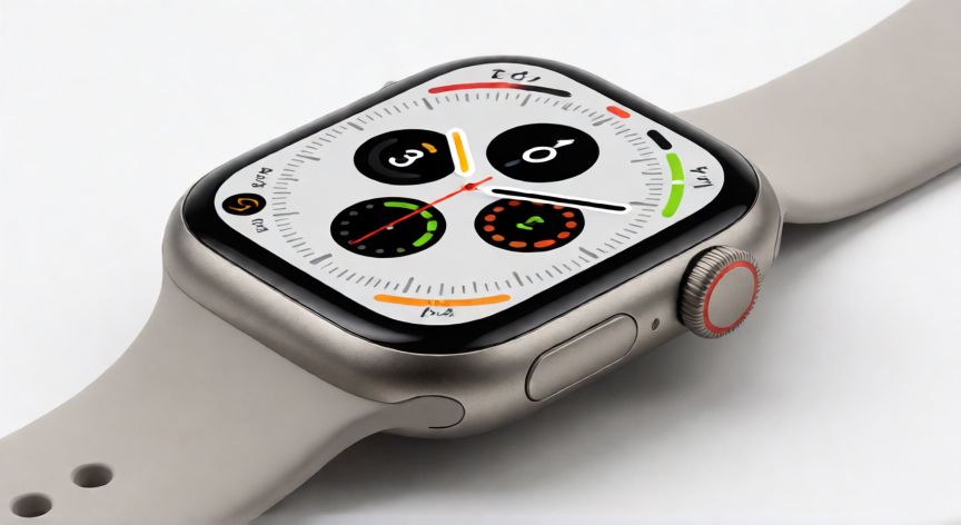 Apple Watch Ultra 2 con esfera de reloj colorida sobre fondo blanco