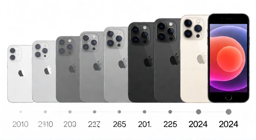 que iphone ya no se actualiza, Línea de tiempo de iPhones mostrando modelos desactualizados