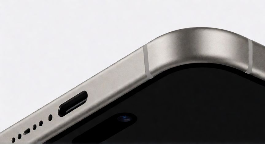 Puerto USB-C en la parte inferior de un iPhone moderno