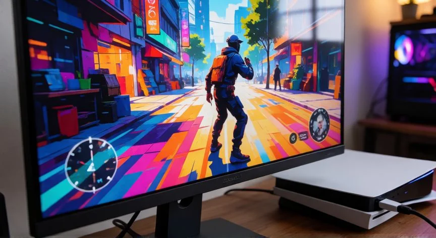Monitor gaming con HDMI 2.1 conectado a una PlayStation 5