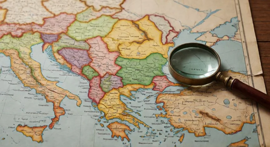 Mapa histórico de los Balcanes mostrando la división del antiguo territorio yugoslavo en países actuales