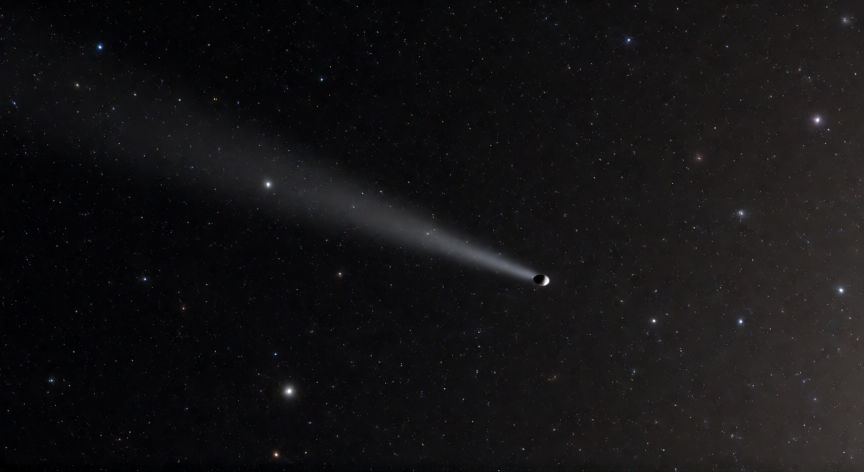 que ocurrio con 3i atlas, Vista astronómica realista del objeto interstelar 3I/ATLAS en el espacio profundo