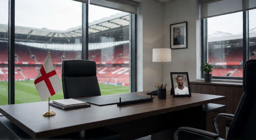que ocurrio con balogun, Oficina vacía del director deportivo en el estadio del Arsenal