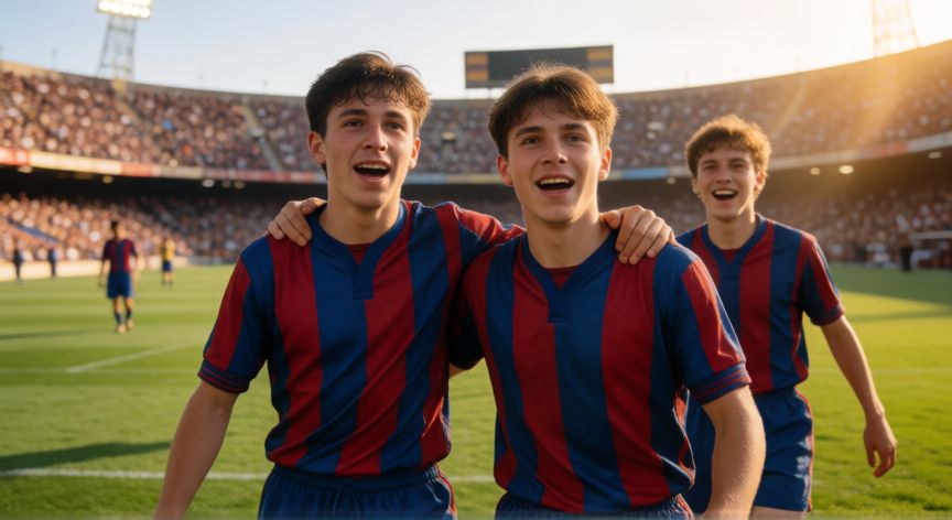 que ocurrio con bojan, Jugadores del FC Barcelona celebrando en el campo de fútbol