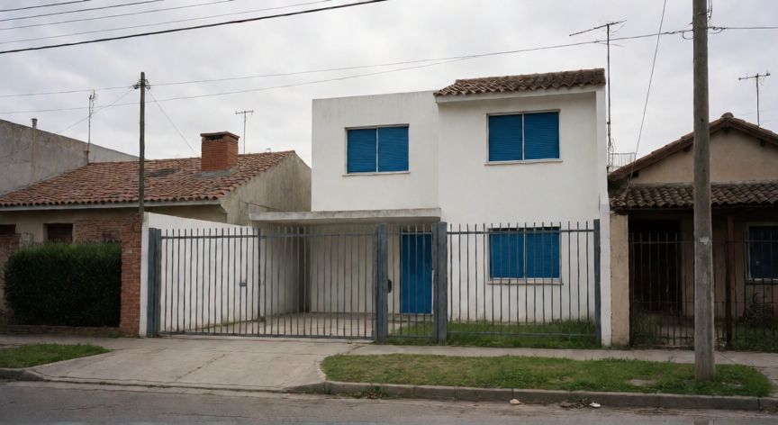 que ocurrio con cristina kirchner, Residencia en Buenos Aires con rejas cerradas bajo cielo nublado