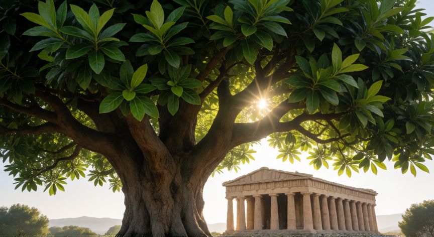 que ocurrió con dafne, Árbol de laurel sagrado símbolo de la transformación de Dafne en la mitología griega