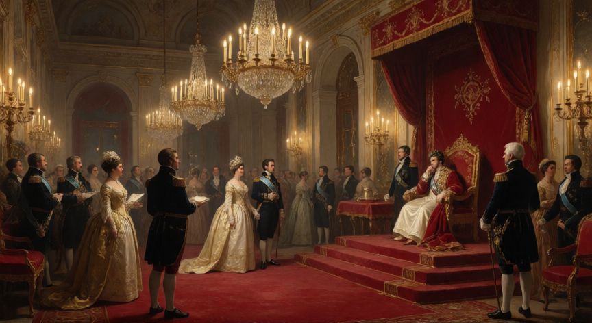 qué ocurrió con el rey fernando vii, Escena de la corte española en el siglo XIX durante el reinado de Fernando VII