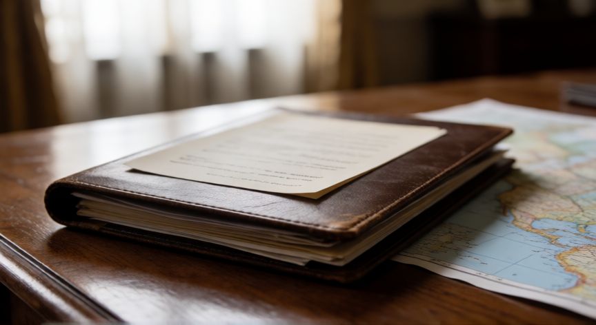 que ocurrio con el sahara, Documentos diplomáticos y mapas sobre una mesa de negociación en un ambiente solemne